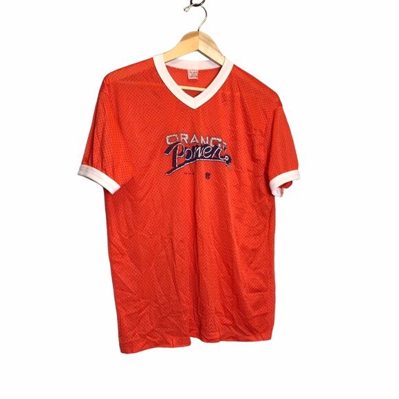 Vintage 70s Denver Broncos NFL Orange Power mesh don‎ alleson X large shirt - Picture 1 of 11